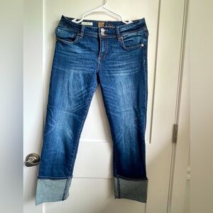 Kut from the Kloth Cameron Jeans, Cuffed Capris, Size 4, Medium Wash